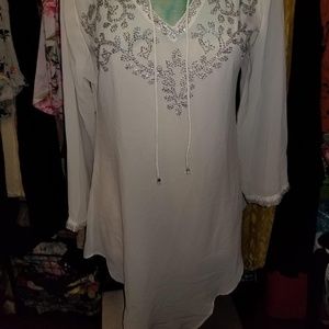 SHREY vintage coverup heavily beaded—EUC